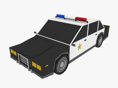 Auto dei cartoni animati a basso numero di poligoni Modello 3D