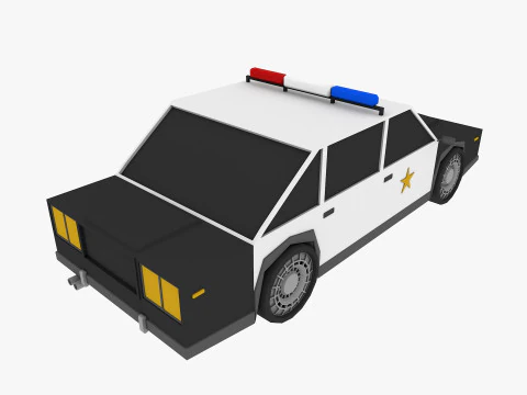 Auto dei cartoni animati a basso numero di poligoni Modello 3D