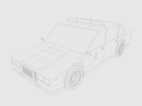 Auto dei cartoni animati a basso numero di poligoni Modello 3D
