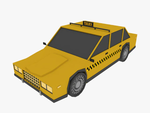 Auto dei cartoni animati a basso numero di poligoni Modello 3D