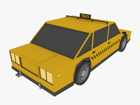 Auto dei cartoni animati a basso numero di poligoni Modello 3D