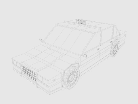 Auto dei cartoni animati a basso numero di poligoni Modello 3D