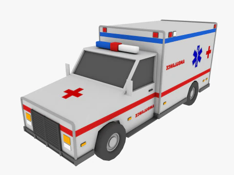 Auto dei cartoni animati a basso numero di poligoni Modello 3D