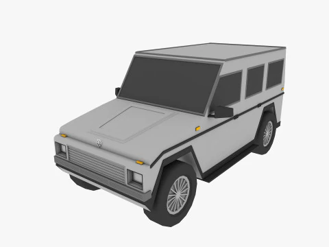 Auto dei cartoni animati a basso numero di poligoni Modello 3D