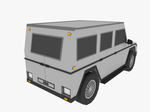 Auto dei cartoni animati a basso numero di poligoni Modello 3D