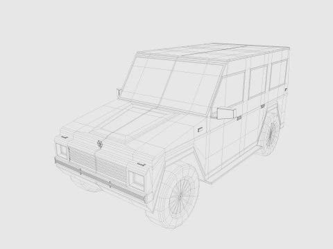 Auto dei cartoni animati a basso numero di poligoni Modello 3D