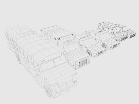 Auto dei cartoni animati a basso numero di poligoni Modello 3D