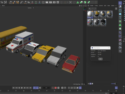 Auto dei cartoni animati a basso numero di poligoni Modello 3D