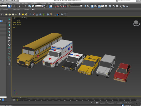 Cartoon Cars Low-poly 3D-Modell