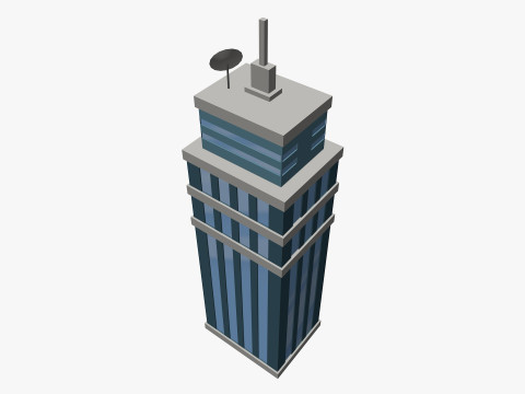 Cartoon Skyscraper Pack Low-poly Model 3D
