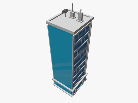 Cartoon Skyscraper Pack Low-poly Model 3D