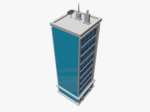 Cartoon Skyscraper Pack Low-poly 3D Model