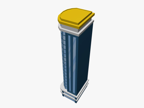 Cartoon Skyscraper Pack Low-poly Model 3D