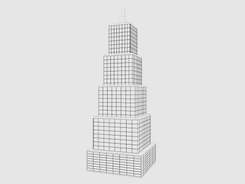 Cartoon Skyscraper Pack Low-poly Model 3D