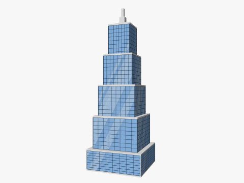 Cartoon Skyscraper Pack Low-poly 3D Model