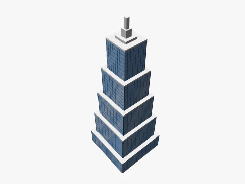 Cartoon Skyscraper Pack Low-poly 3D Model