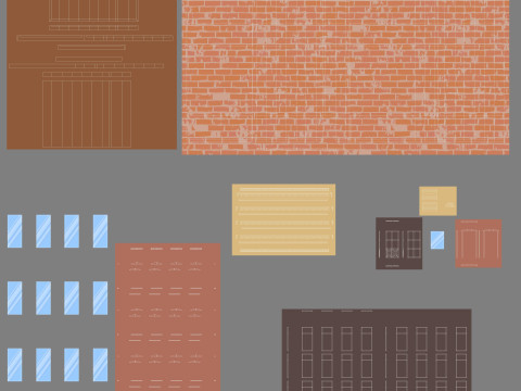 Cartoon Buildings Pack Low-poly 3D मॉडल