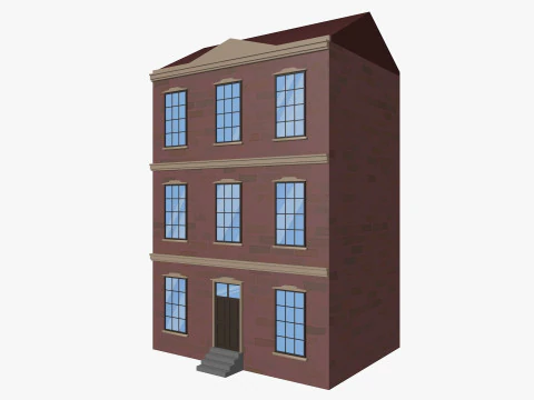 Cartoon Buildings Pack Low-poly 3D Model