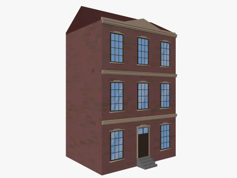 Cartoon Buildings Pack Low-poly 3D Model