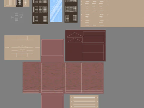 Cartoon Buildings Pack Low-poly 3D Model