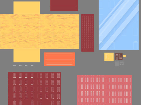 Cartoon Buildings Pack Low-poly 3D मॉडल