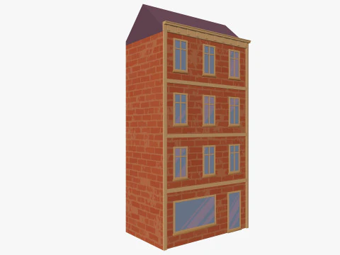 Cartoon Buildings Pack Low-poly 3D Model