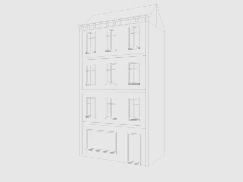 Cartoon Buildings Pack Low-poly 3D Model
