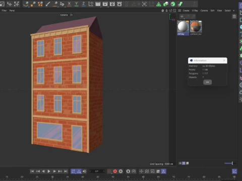Cartoon Buildings Pack Low-poly 3D Model