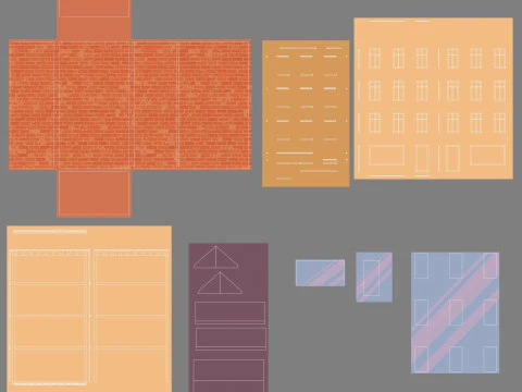 Cartoon Buildings Pack Low-poly 3D Model