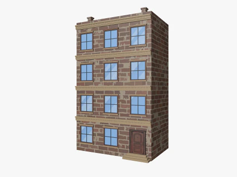 Cartoon Buildings Pack Low-poly 3D Model