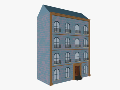 Cartoon Buildings Pack Low-poly 3D मॉडल