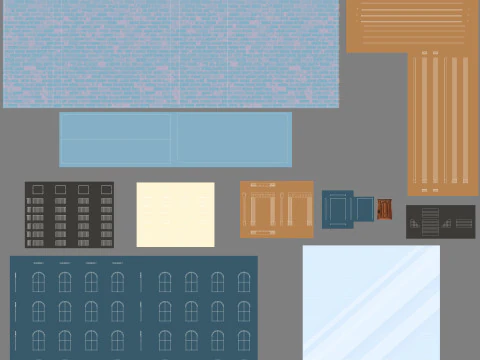 Cartoon Buildings Pack Low-poly 3D Model