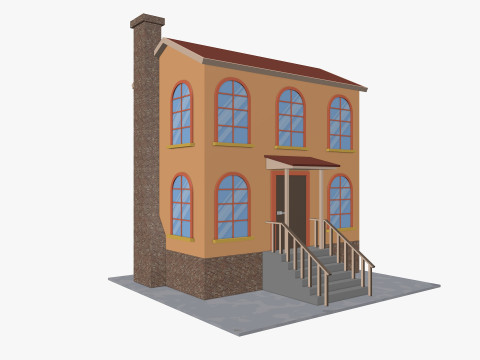 Cartoon House Pack Low-poly 3D-Modell