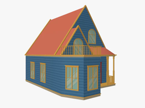 Cartoon House Pack Low-poly 3D Model