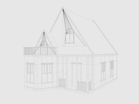Cartoon House Pack Low-poly 3D Model