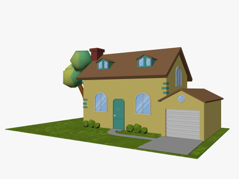 Cartoon House Pack Low-poly 3D-Modell