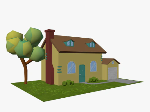 Cartoon House Pack Low-poly 3D Model