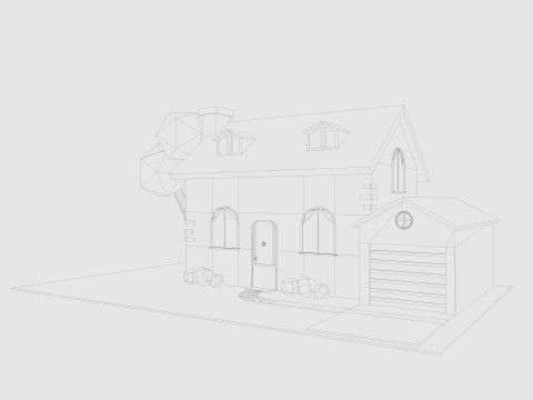 Cartoon House Pack Low-poly 3D-Modell