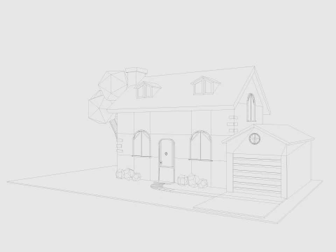 Cartoon House Pack Low-poly 3D Model