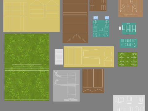 Cartoon House Pack Low-poly 3D-Modell