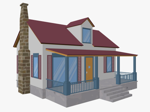 Cartoon House Pack Low-poly 3D-Modell