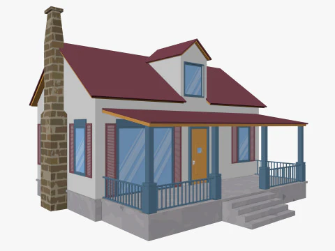 Cartoon House Pack Low-poly 3D Model