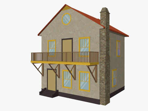 Cartoon House Pack Low-poly 3D Model