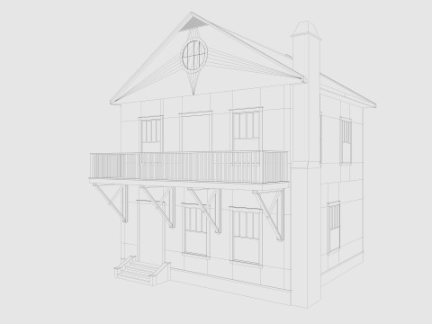 Cartoon House Pack Low-poly 3D-Modell