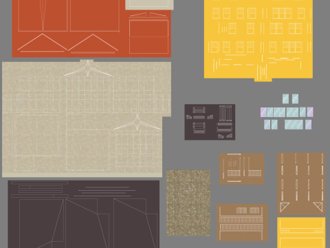 Cartoon House Pack Low-poly 3D-Modell