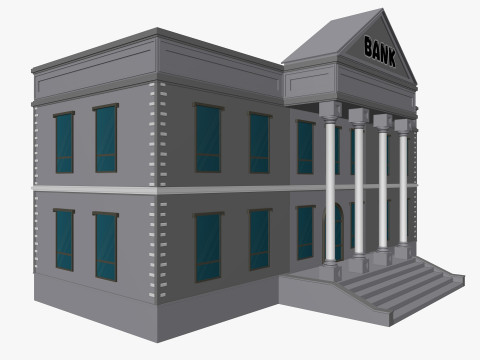 Cartoon City Buildings Pack Low-poly 3D Model