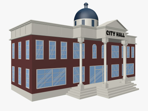 Cartoon City Buildings Pack Low-poly 3D Model