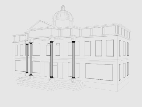 Cartoon City Buildings Pack Low-poly 3D Model