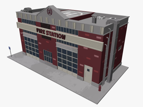 Cartoon City Buildings Pack Low-poly 3D Model