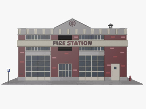 Cartoon City Buildings Pack Low-poly 3D Model